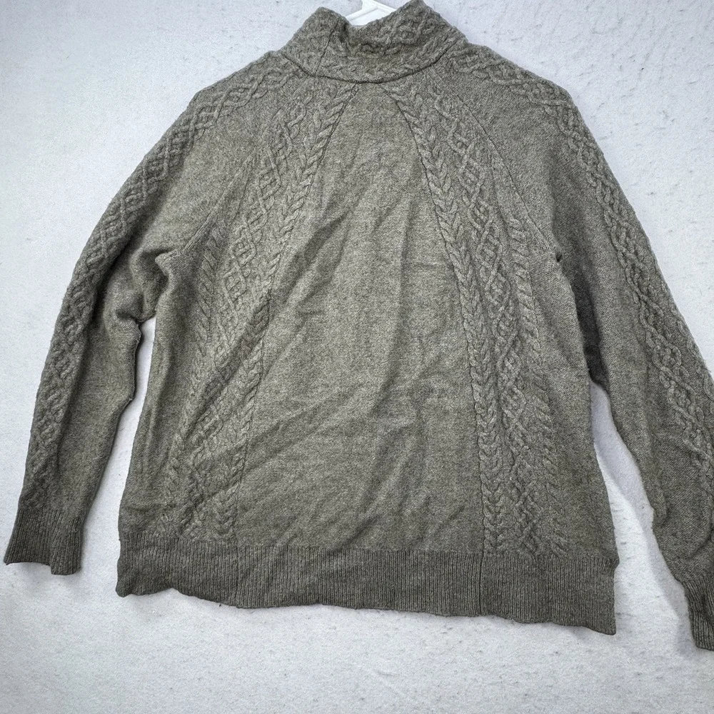 Aventura Sweater Womens Medium / Large Merino Wool Blend Cable Knit Mock Neck - Picture 8 of 13